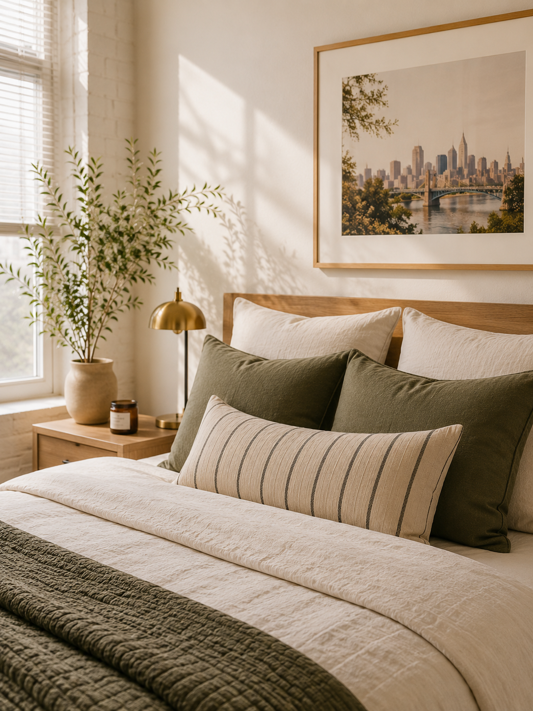 Cozy bedroom with natural light