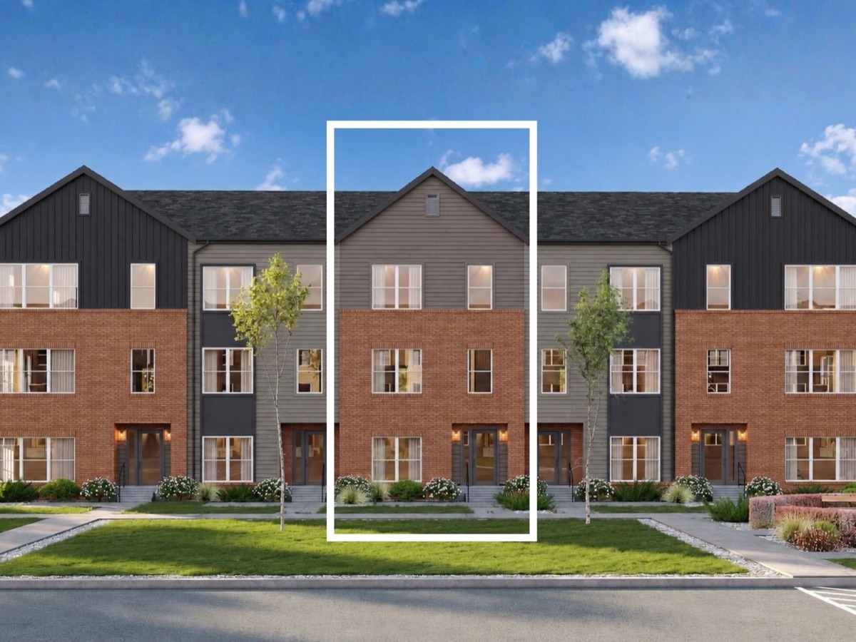 Exterior rendering of a Fletcher townhome at Calder at Oakley Station